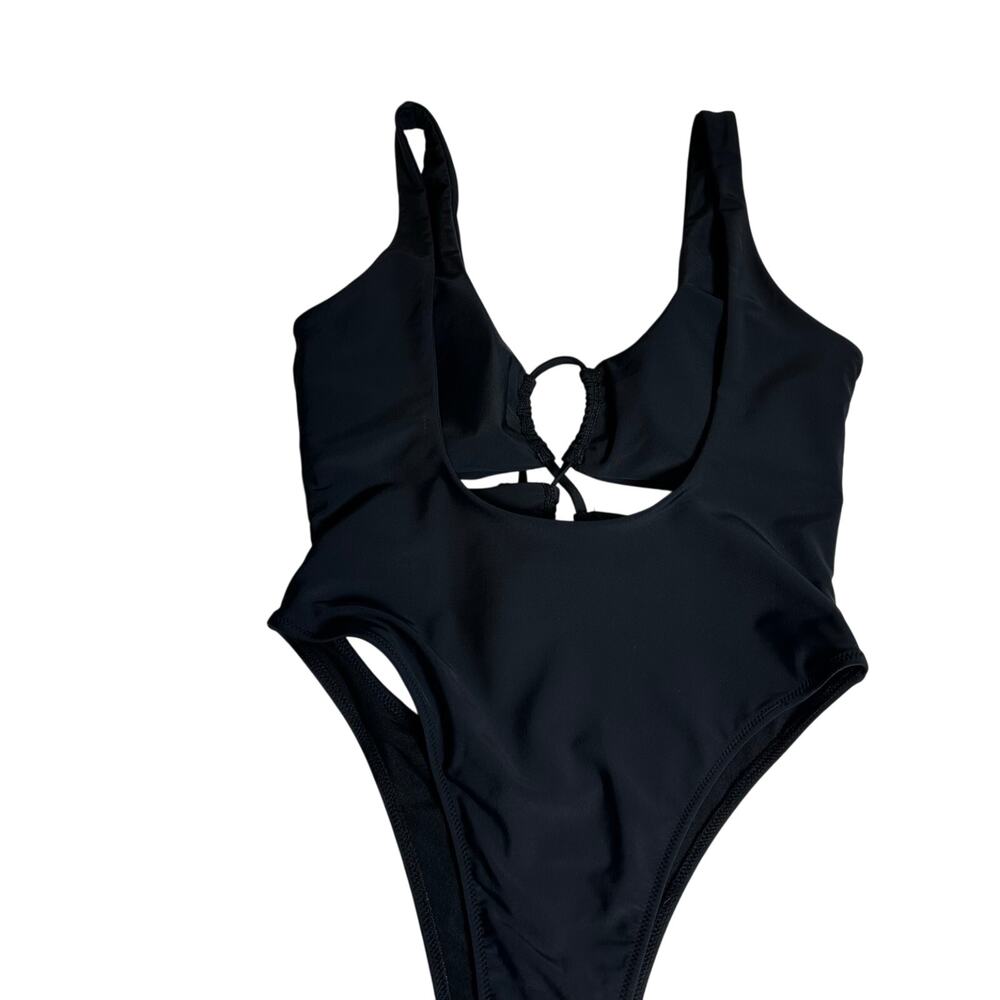 CHYRII Black Cutout Monokini One Piece Swimsuit XL High Cut Backless - Picture 5 of 8